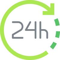 The 24 hour clock icon vector