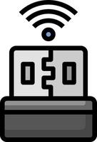 A wifi symbol on top of a device vector