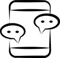 A black and white image of two speech bubbles vector