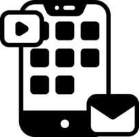 Mobile phone with email icon vector