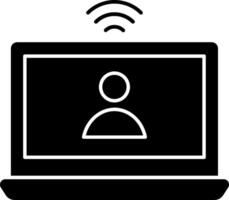 A laptop with a wifi icon on it vector