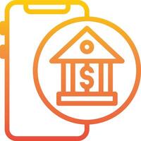 Mobile banking icon vector