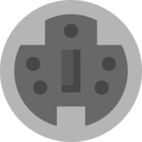 A gray and white icon of a computer vector