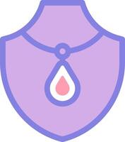 A purple shield with a pink heart on it vector