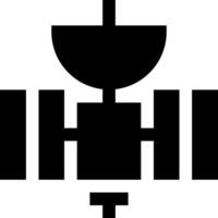 A black and white image of a space station vector
