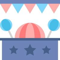 A blue box with a lollipop and flags vector