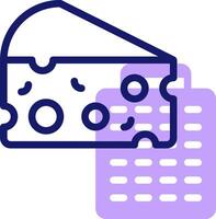 A cheese and a piece of paper icon vector