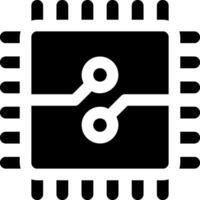 A black and white image of a computer chip vector