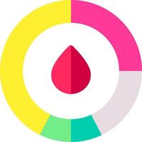 A colorful circle with a red drop in the center vector