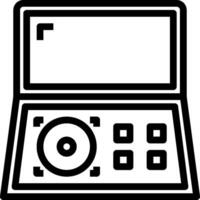 A laptop computer with a cd player icon vector