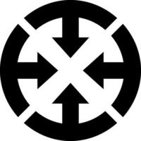 A black and white logo with arrows pointing in different directions vector