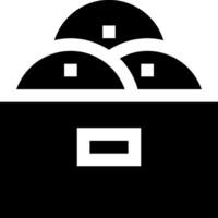 A black and white image of a box with three stacked on top vector
