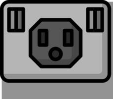 An electrical outlet with a black and white image vector