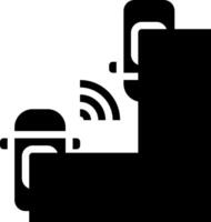 A black and white image of a car with a wireless device vector