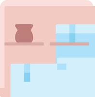A blue and pink square with a vase on it vector