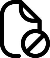 A black and white icon of a no sign vector