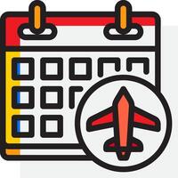 A calendar with an airplane and a calendar icon vector