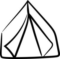 A tent outline on a white background vector