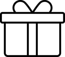 A black and white gift box with a bow vector