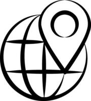 Map pin on globe clipart vector