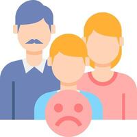 A family with a sad face and a sad face vector