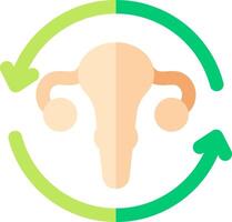A woman's reproductive organs are shown in a circle vector