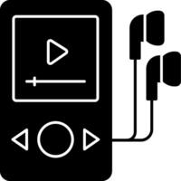 A black and white image of a mp3 player vector