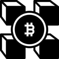 Bitcoin block chain icon vector