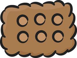 A brown cookie with six holes in it vector