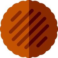 A brown cookie with stripes on it vector