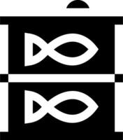 A black and white image of two fish symbols vector