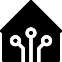 A black and white house with a circuit board inside vector