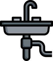 A sink with a faucet and a pipe vector