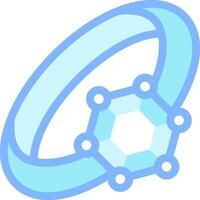 A blue ring with a diamond in the center vector