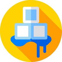 A flat icon of a cube with a drip vector