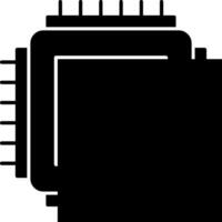 A black and white image of a computer processor vector