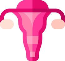 A pink uterus with two pink balls on it vector