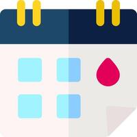 A calendar with a red blood drop on it vector