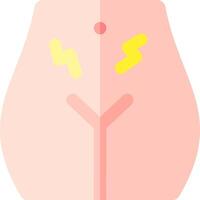 A woman's stomach with a yellow lightning bolt on it vector