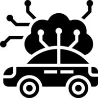 A black and white car with a cloud on top vector