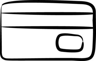 A black and white drawing of a credit card vector