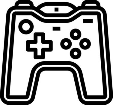 A black and white outline of a game controller vector