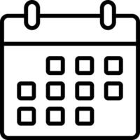Calendar icon with squares on it vector