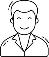 A man in a suit is smiling in a line drawing vector