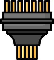 A black and gold connector with a white background vector