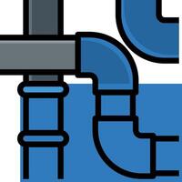 A blue pipe and a black pipe are connected to each other vector