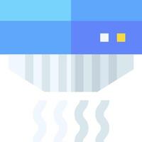 A blue and white object with a yellow square vector