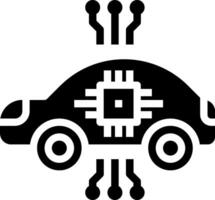 A black and white image of a car with a circuit board vector