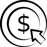 A dollar sign and arrow in a circle vector