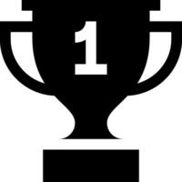 A black and white trophy cup with the number one on it vector